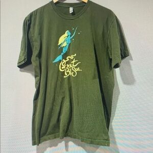 Green Graphic T-Shirt with Mermaid Design